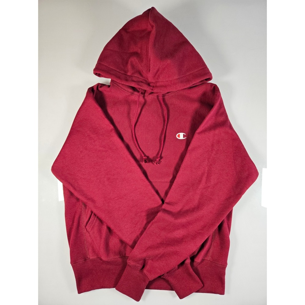 Champion Reverse Weave Hoodie Burgundy Sweatshirt Small
